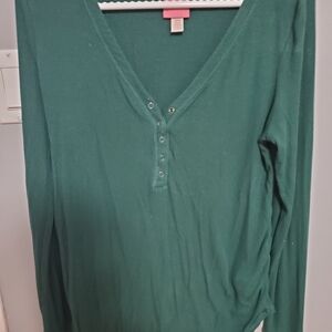 Paisley Sky Teal V-Neck Long Sleeve Blouse